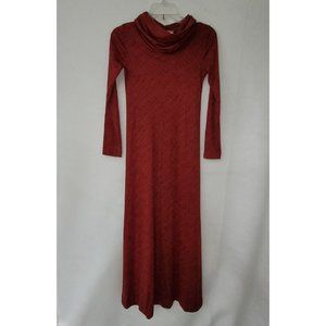 Eva For Robert Janan Dress Womens 6 Vintage‎ Long Sleeve Maxi Cowlneck Red/Black
